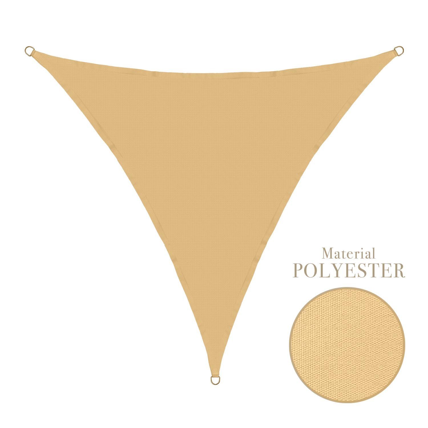 anndora Sonnensegel Tarp 3,6x3,6x3,6m Sonnenschutz, (Sandfarben), wasserdichter Stoff