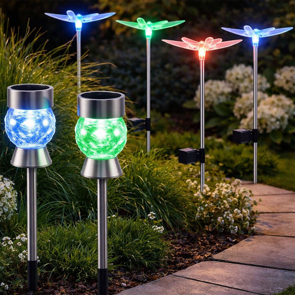 Schmetterling Solarleuchten Für Außen – Bunte Silhouetten, Hängend Oder Stehend, IP55 Wasserdicht, 6–8 Std. Leuchtdauer, Für Garten, Terrasse, Balkon