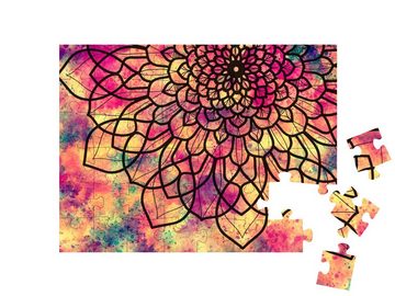 puzzleYOU Puzzle Digitale Kunst: Mandala mit Aquarell-Hintergrund, 48 Puzzleteile, puzzleYOU-Kollektionen Mandalas