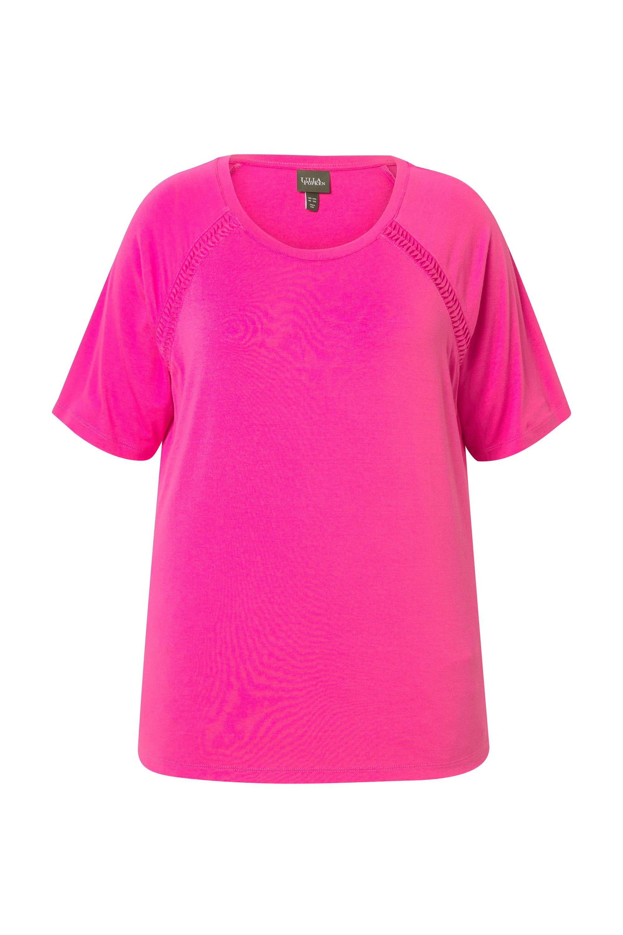 Ulla Popken T-Shirt T-Shirt Zierbänder Classic Rundhals Halbarm günstig online kaufen