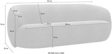 LeGer Home by Lena Gercke 3-Sitzer Effie, in einer einzigartigen runden Form, komfortables Sitzen
