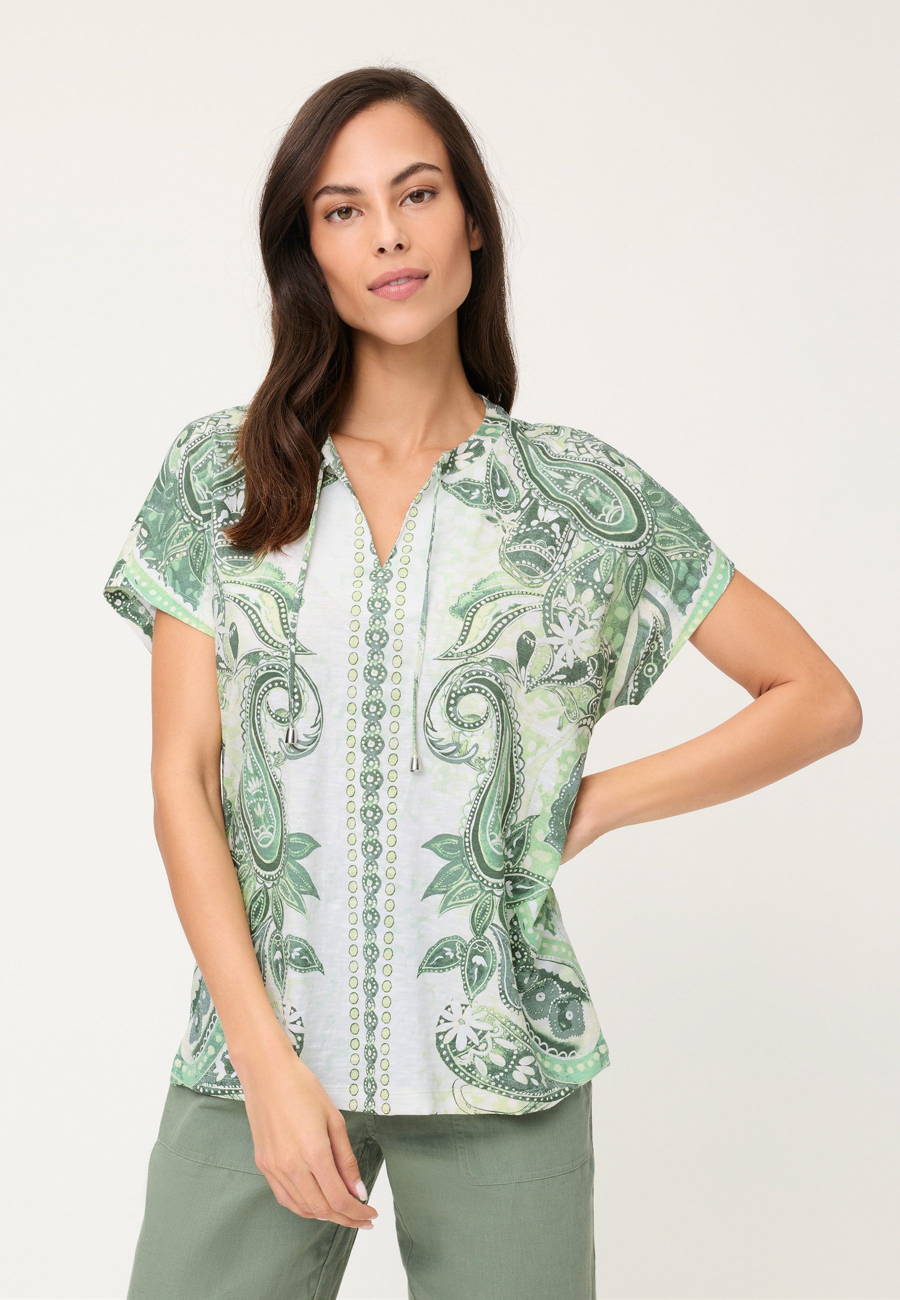 Olsen Tunikashirt mit Panneaux-Dessin und Tunika-Ausschnitt