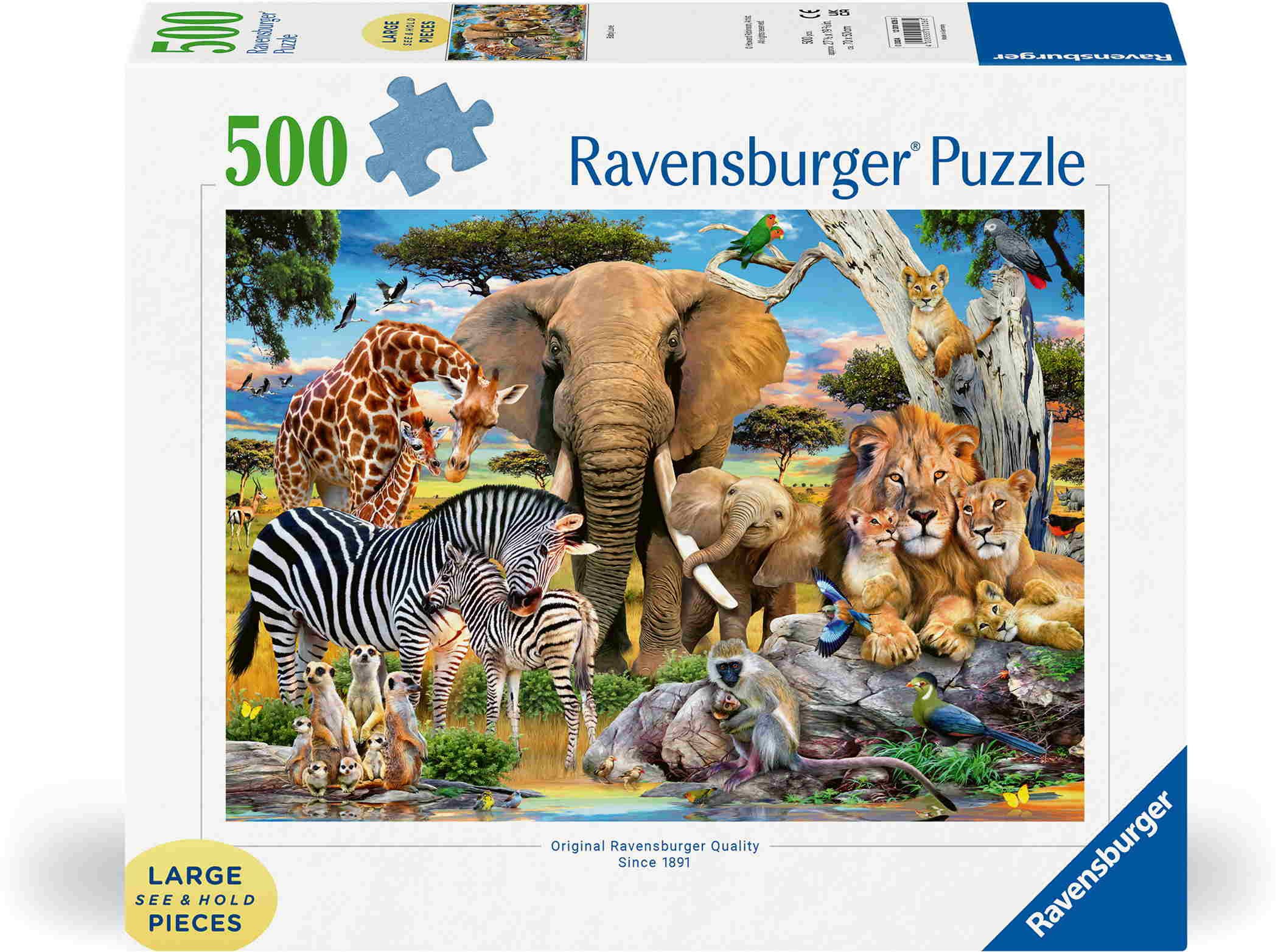 Ravensburger Puzzle 500 Teile Puzzle Large Pieces Große Teile Wilde Tierbabys 12001026, Puzzleteile