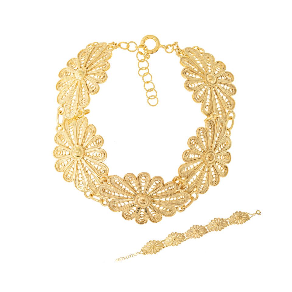 Cavill Silberarmband Florales vergoldetes Sterling-Armband (1-tlg) günstig online kaufen