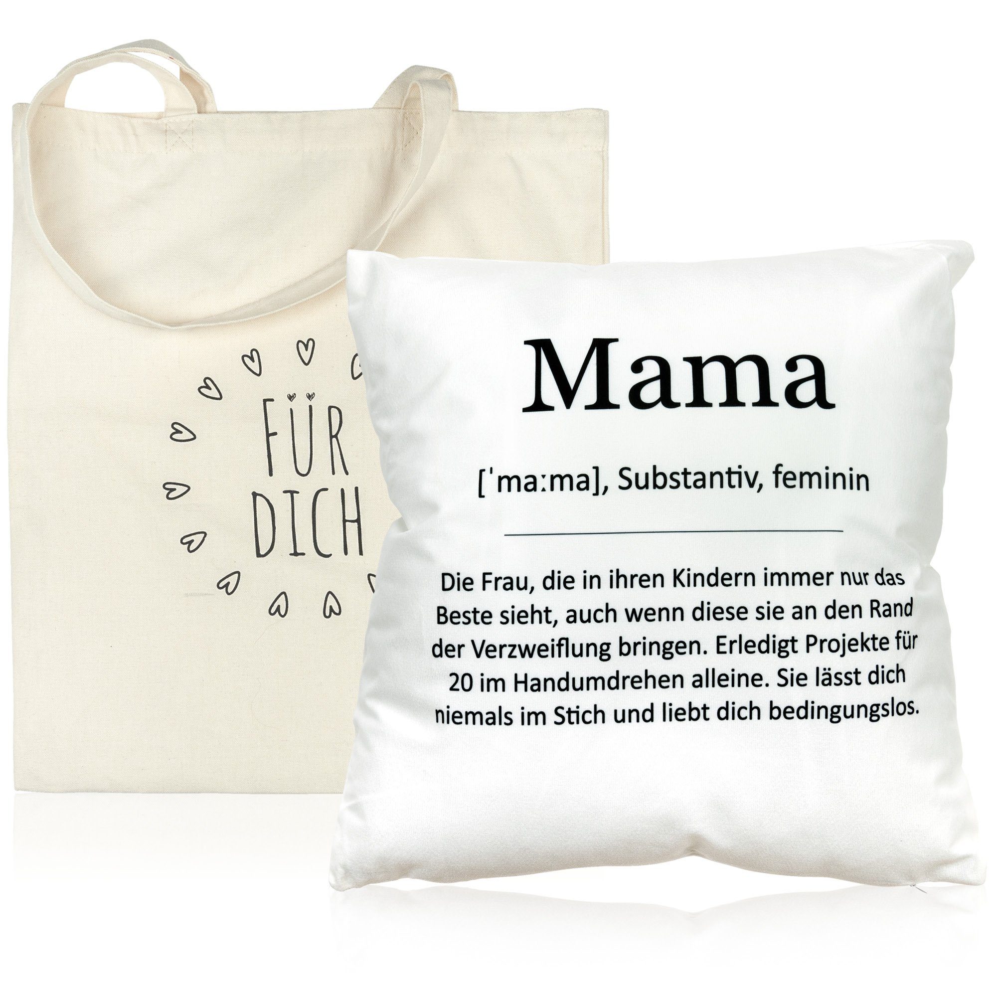 ILP Dekokissen Kissen Motiv Mama mit Spruch, Mit Geschenktasche | Dekokissen