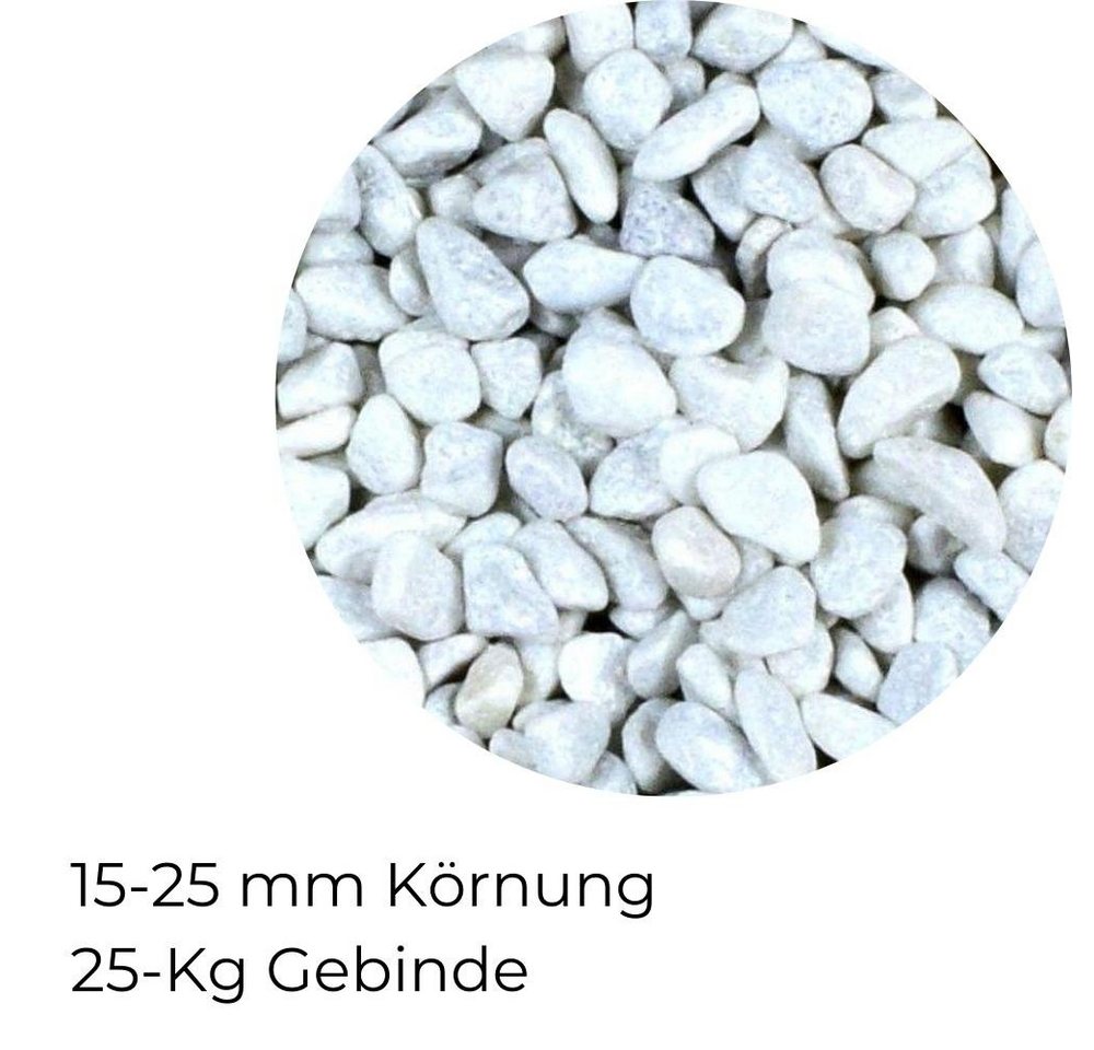 Thumbnail - GarPet Kieselsteine Zierkies 25 kg Aquarium Carrara Weiß Garten Kies Marmor Gabion