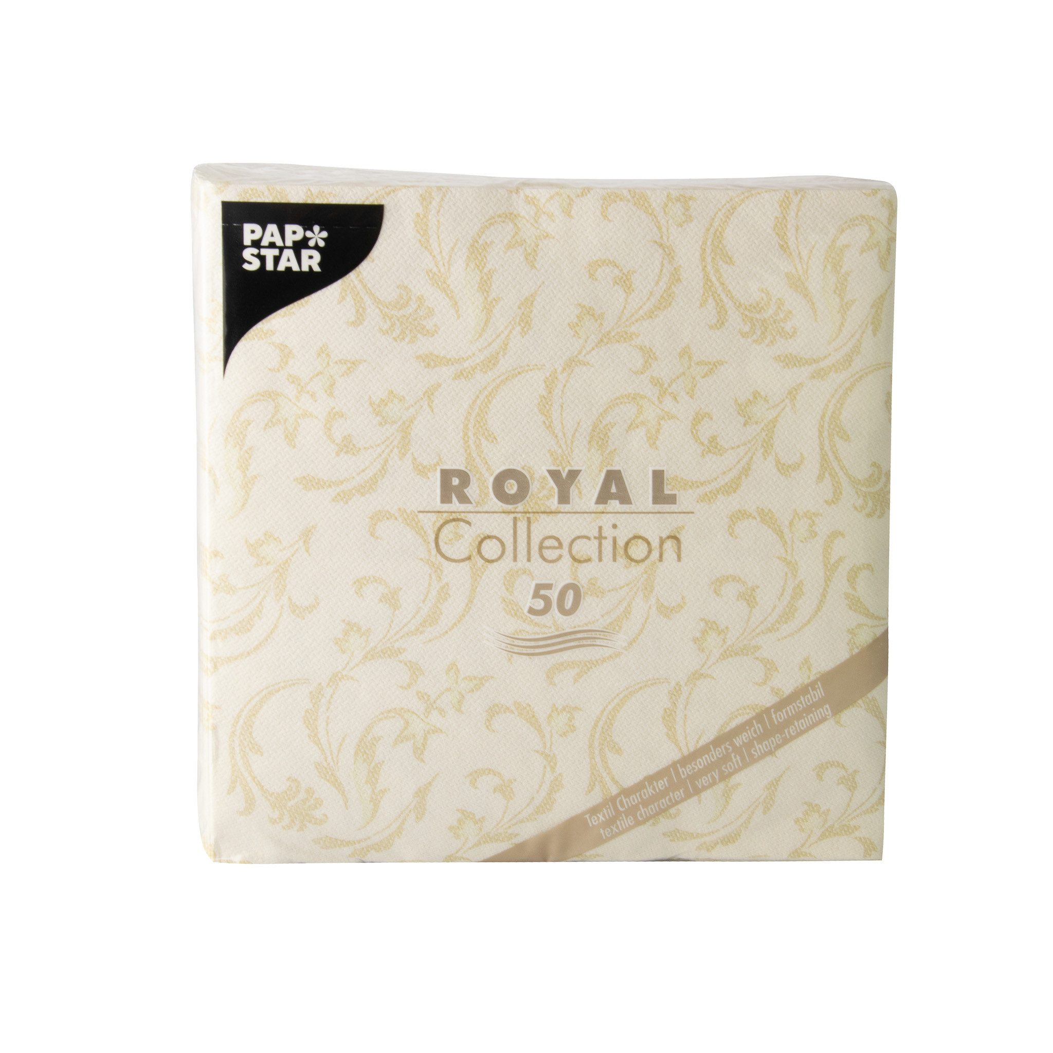 PAPSTAR Papierserviette, Servietten stoffähnlich 40x40cm Royal Collection 50 Stück Champagner