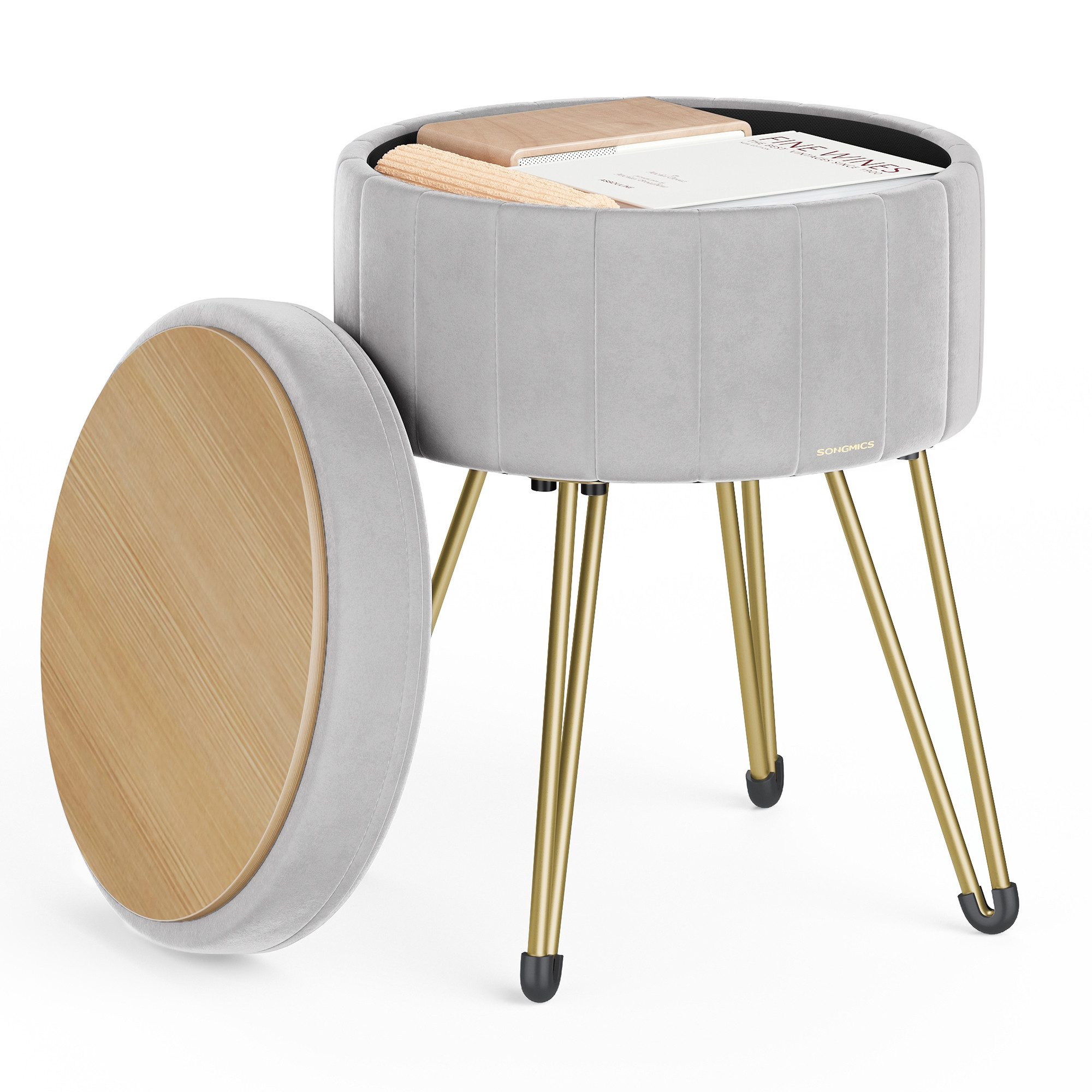 SONGMICS Sitzhocker Hocker (Schminktischhocker, Samt Schminkhocker), günstig online kaufen