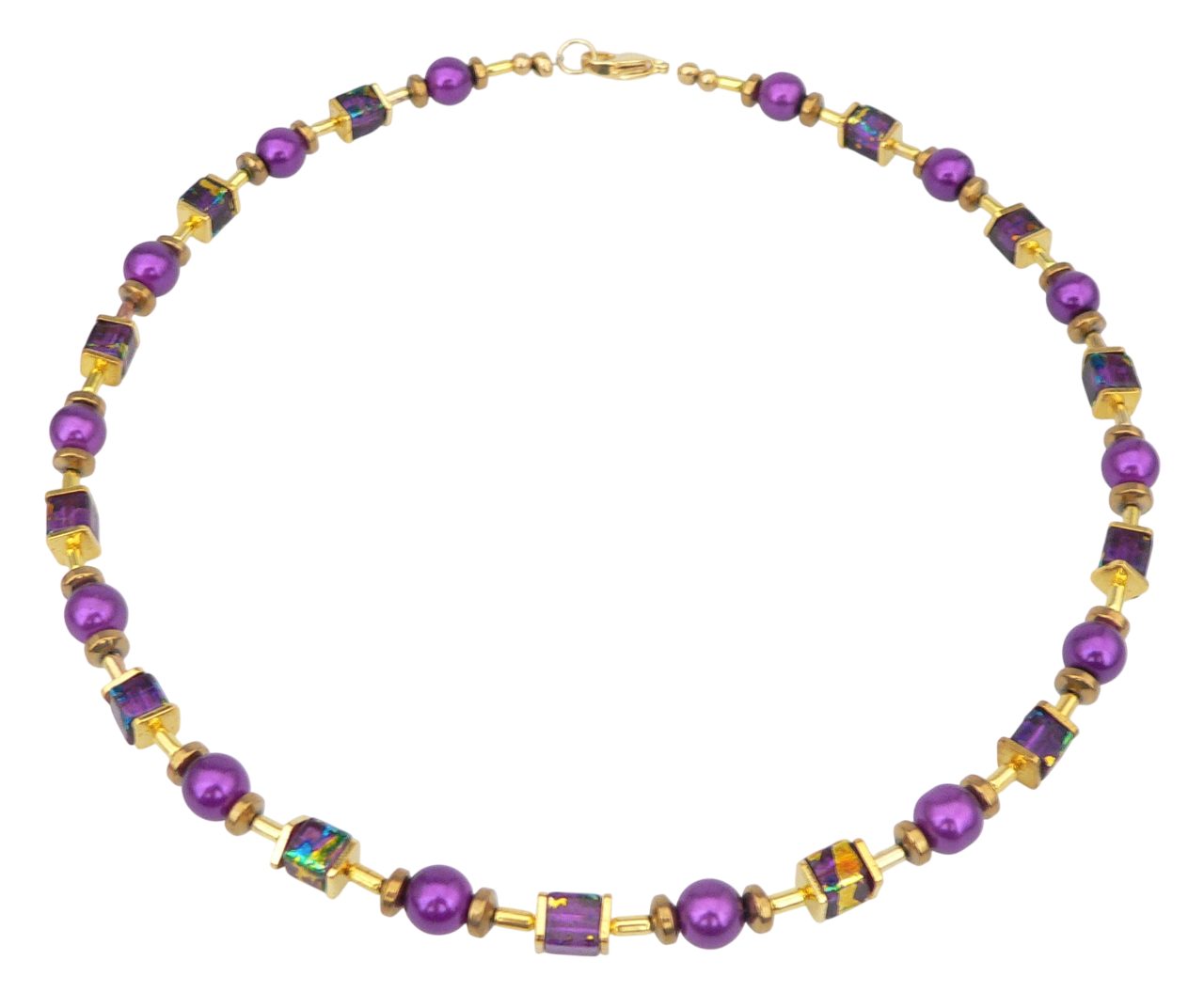 traumschmuck Collier 495d Collier Halskette Hämatit, Würfel, Perlen, Glas, günstig online kaufen