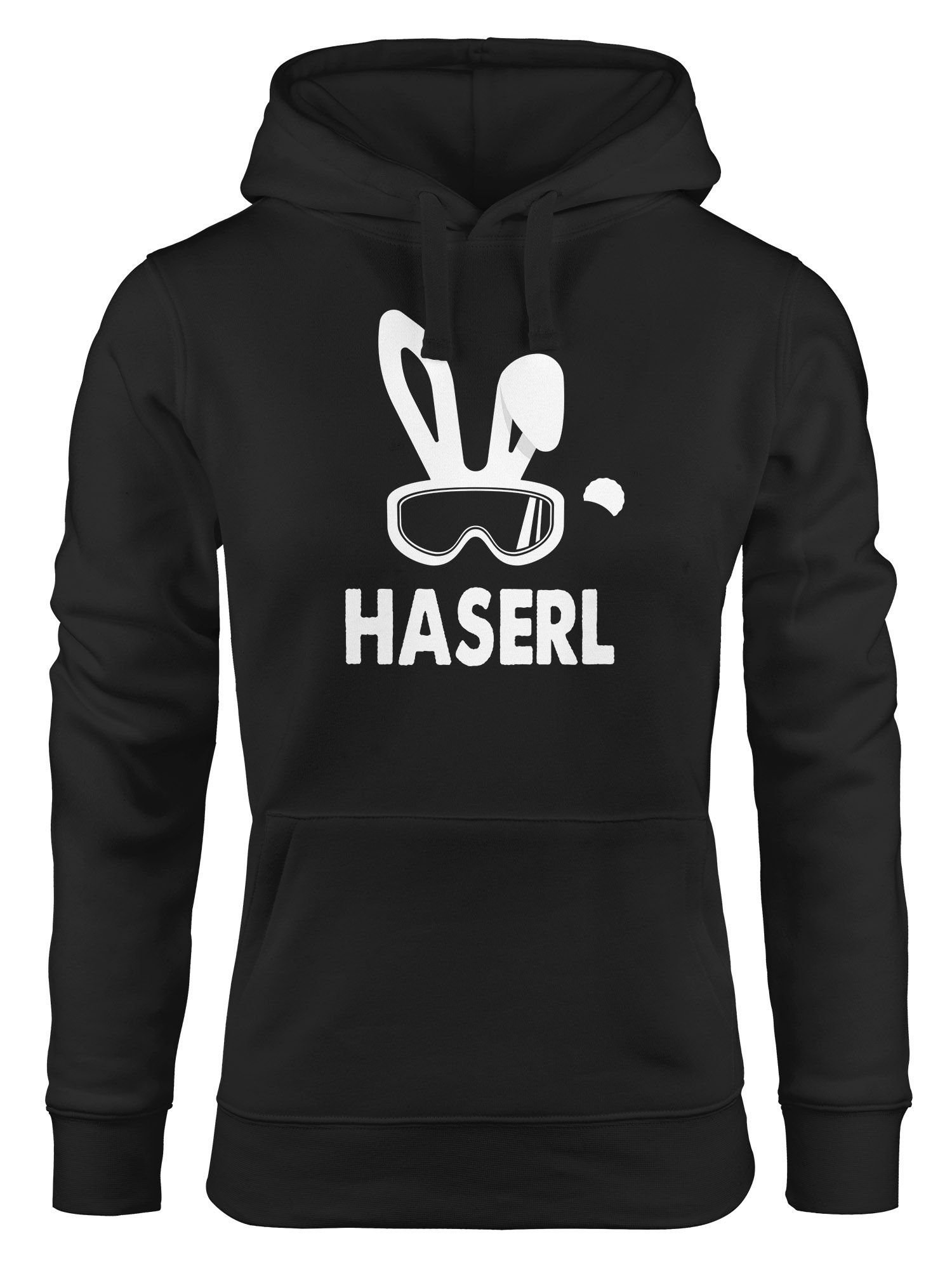 Snowboard-Fahrer Hoodie Ski-Hase Après MoonWorks schwarz Party Kapuzen Ski Ski-Haserl Ski-Fahrer Frauen Damen Moonworks® Hoodie Pullover