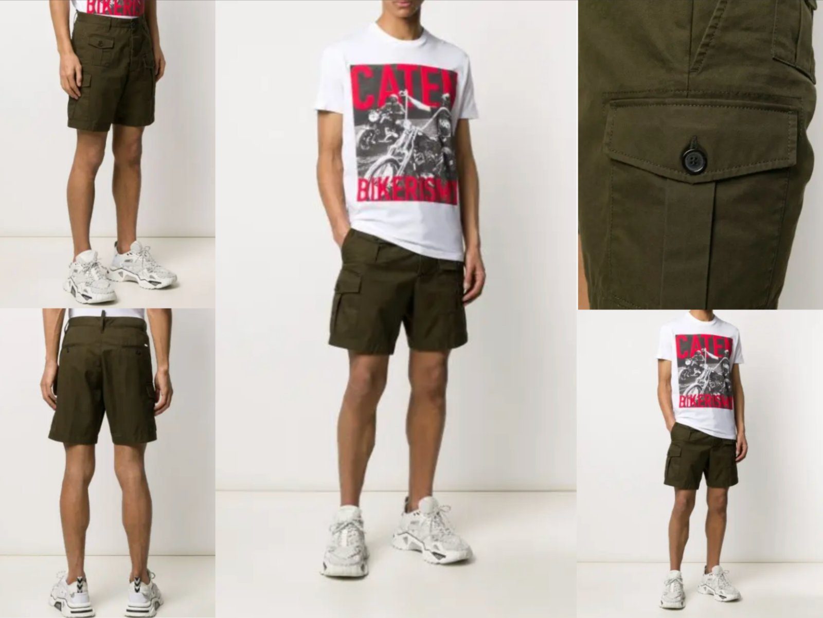 Dsquared2 Shorts DSQUARED2 BERMUDA SHORTS CARGO CHINO GABARDINE KURZE HOSE MARINE FIT S