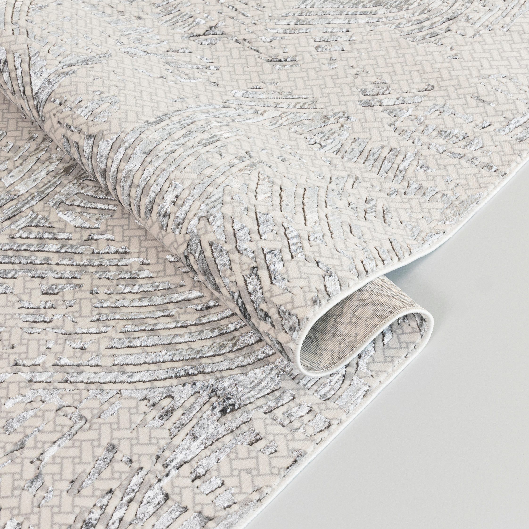 Mazovia Designteppich Modern Abstrakt Wohnzimmer, 80 x 150 cm, Fußbodenheiz günstig online kaufen