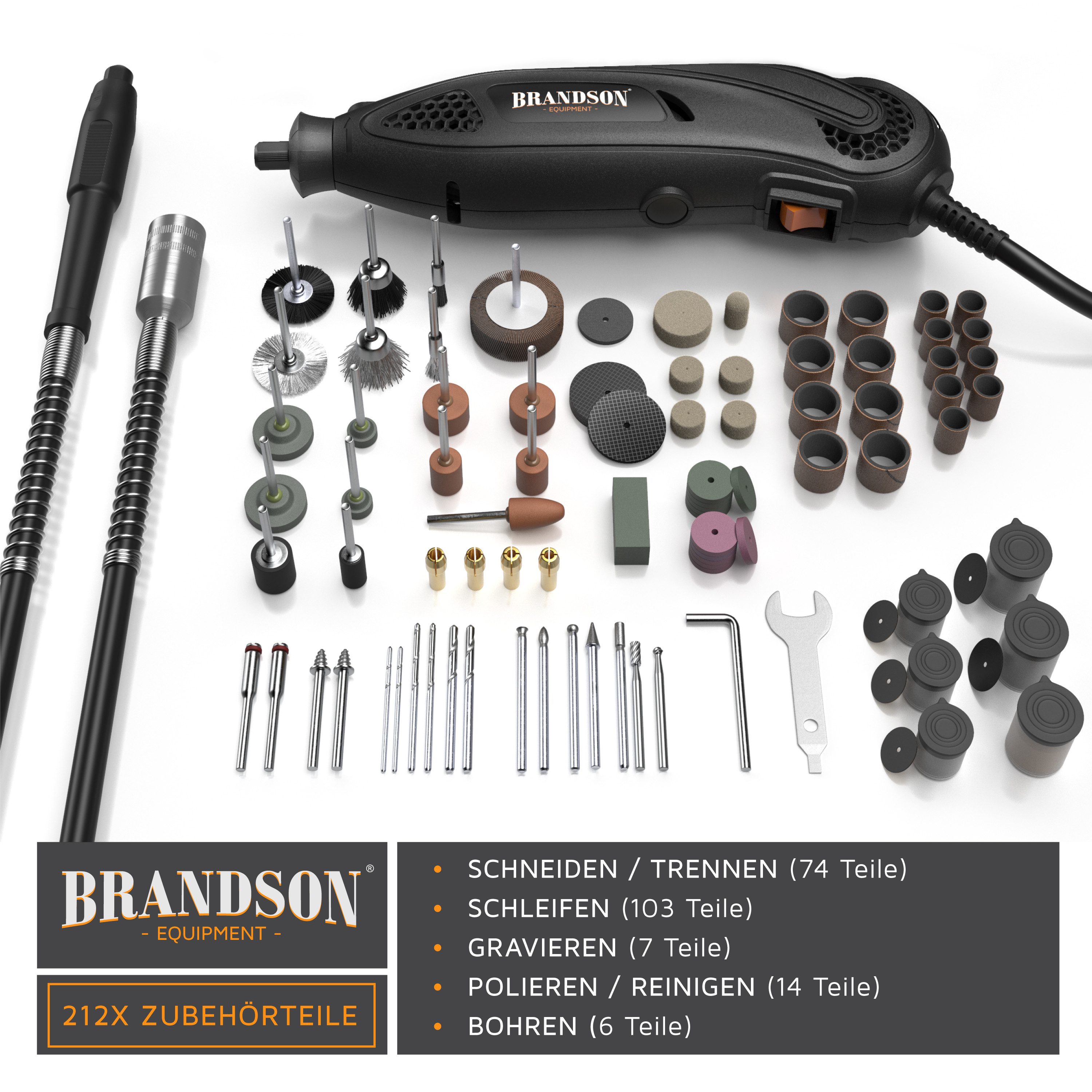 Brandson Multitool Multifunktionswerkzeug, Sägen, Schneiden, Schleifen, Fräsen, Polieren und Gravieren