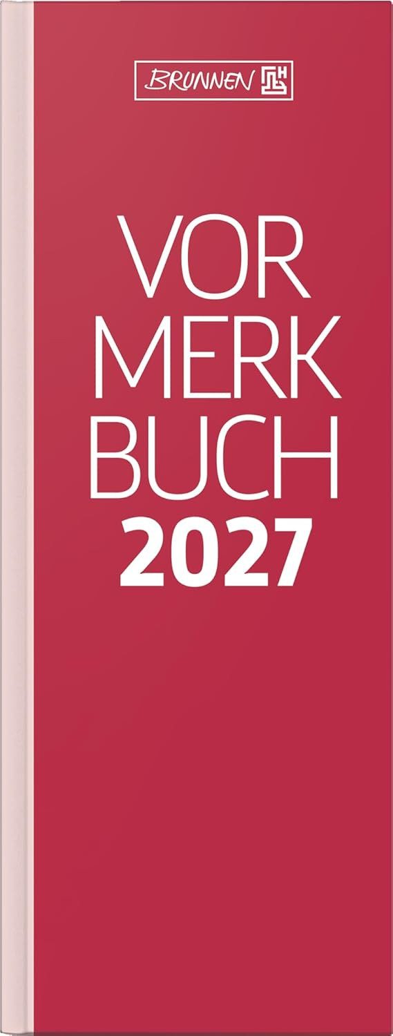 BRUNNEN Tischkalender BRUNNEN Vormerkbuch Mod. 785 2027, 108×297 mm, Papier, rot