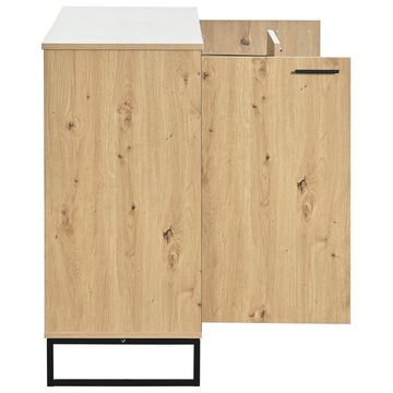 Fangqi Weinschrank Sideboard mit drei Schubladen und zwei Glasfächern, Mit 2 Holztüren (set, Aufbewahrungsschrank mit LED-Beleuchtung, Wohnzimmerschrank) mit LED-Beleuchtung, Multifunktionsspind