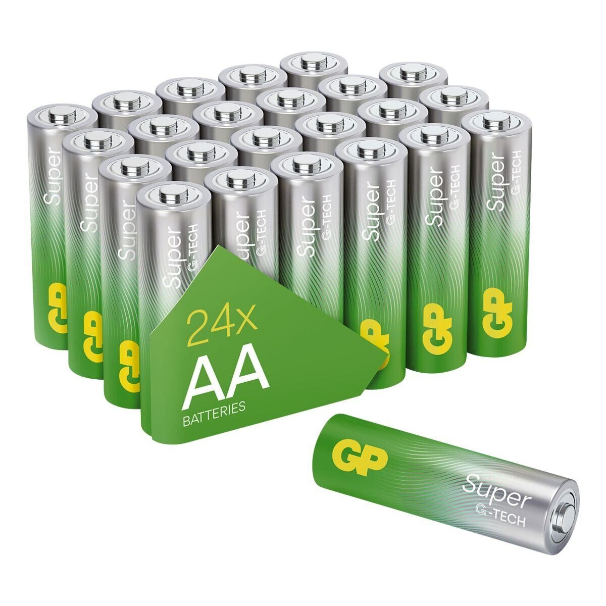 GP Batteries Super Alkaline Batterie, (1.5 V, 24 St), Mignon / AA / LR06 / LR6, 1,5 V, Alkali