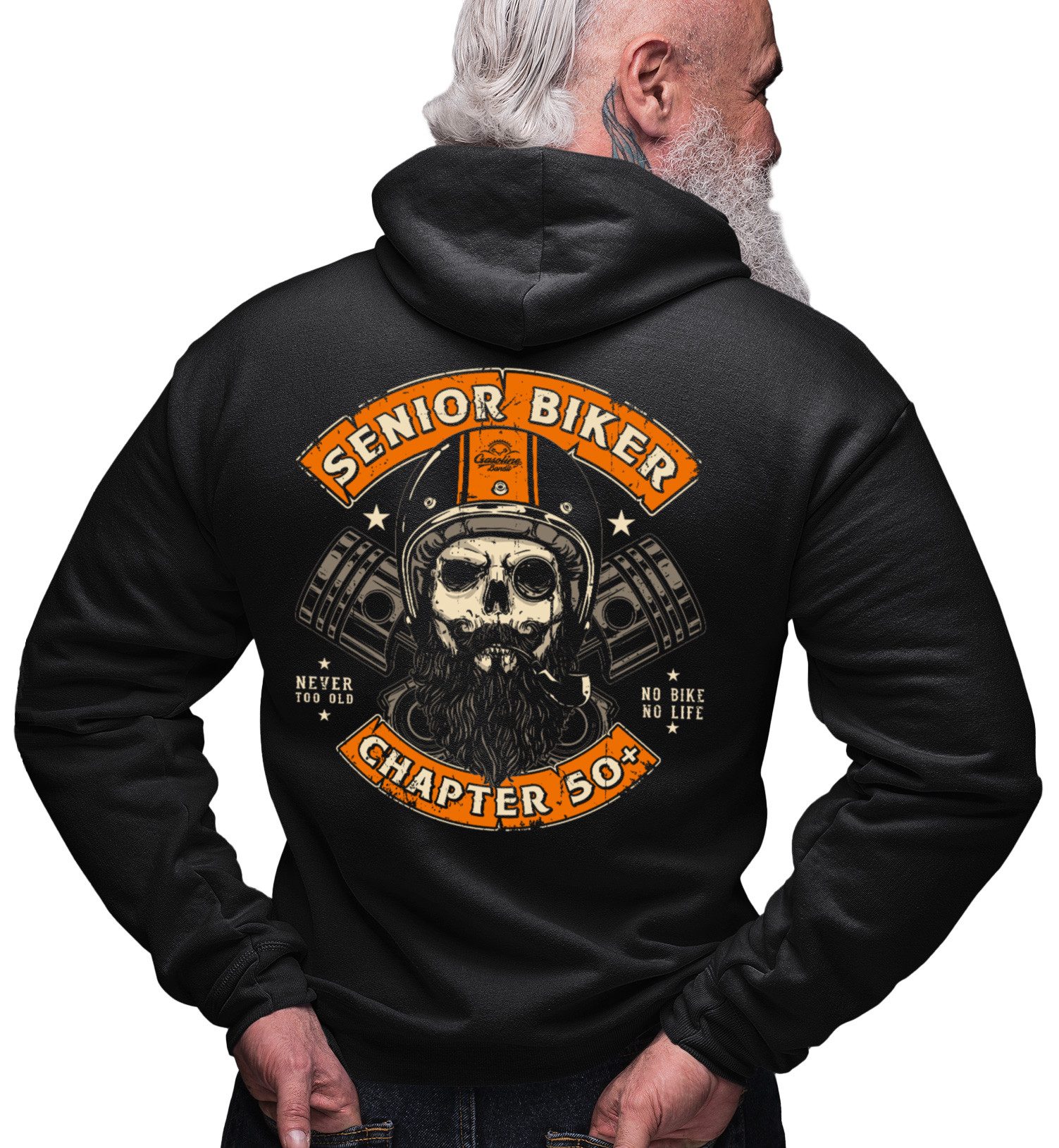 GASOLINE BANDIT® Kapuzensweatjacke Senior Biker Chapter 50+