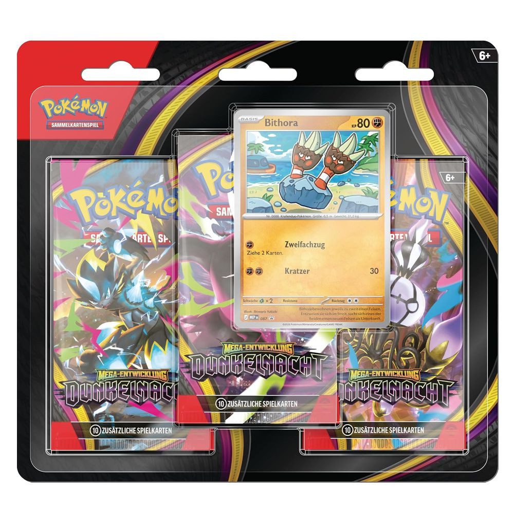 POKÉMON Sammelkarte Dunkelnacht 3 Booster-Packs Pokemon Sammel-Karten deutsch