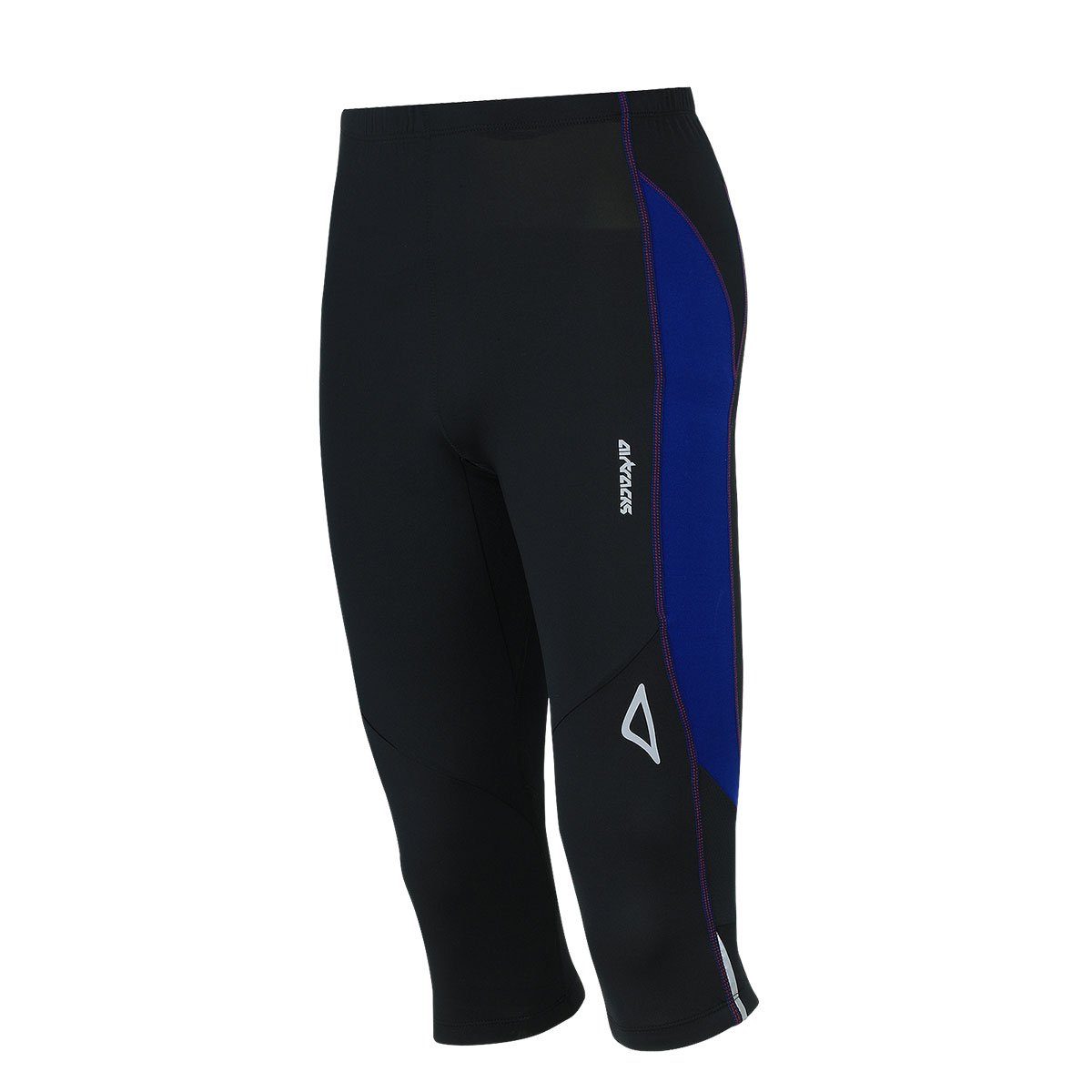 Airtracks Lauftights Laufhose 3/4 Lang Pro Air Sporthose mit Kompressionswirkung & Quick Dry Funktion, » S M L Xl XXL XXXL « schwarz-blau