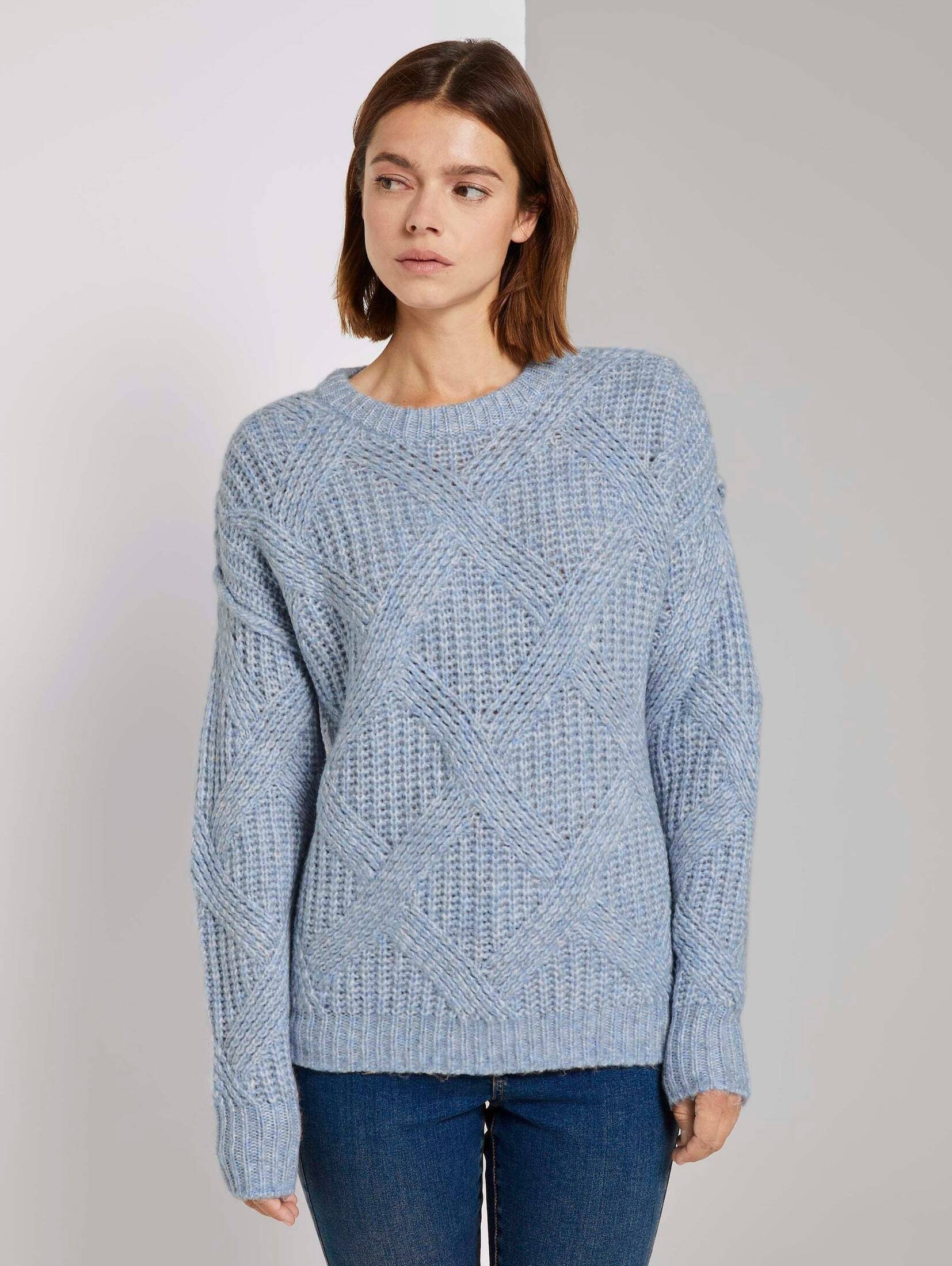 Tom Tailor Denim Pullover Structured in Gelb jetzt online kaufen