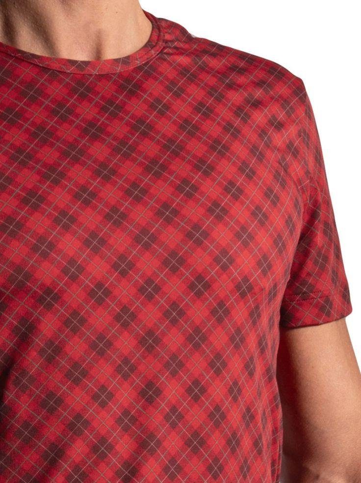 MANSTORE Casual Rundhalsshirt check red Manstore T-Shirt, M2224