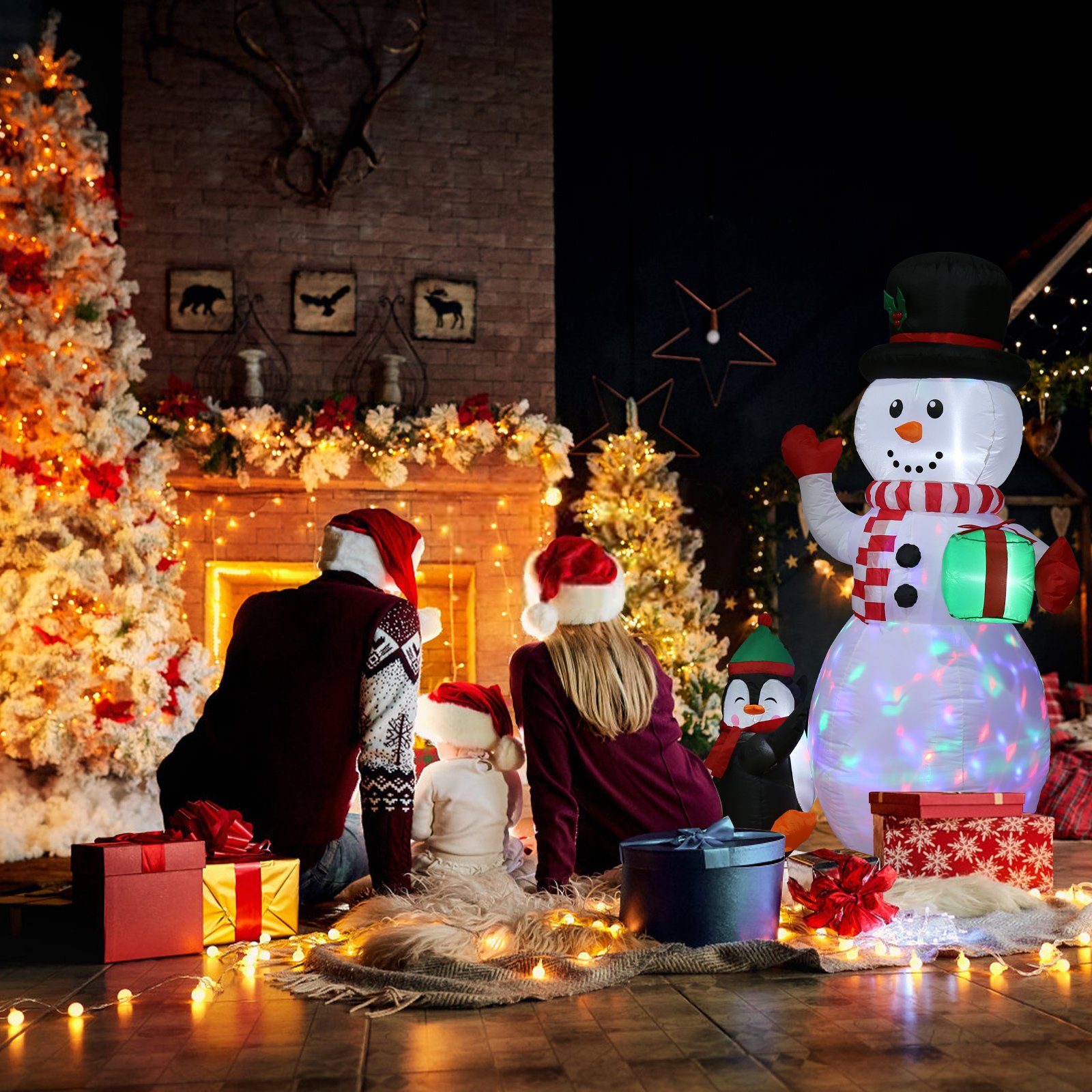 Elegear Weihnachtsmann »mit Eingebaute rotierende LED Leuchten 1,8M/2,4M«