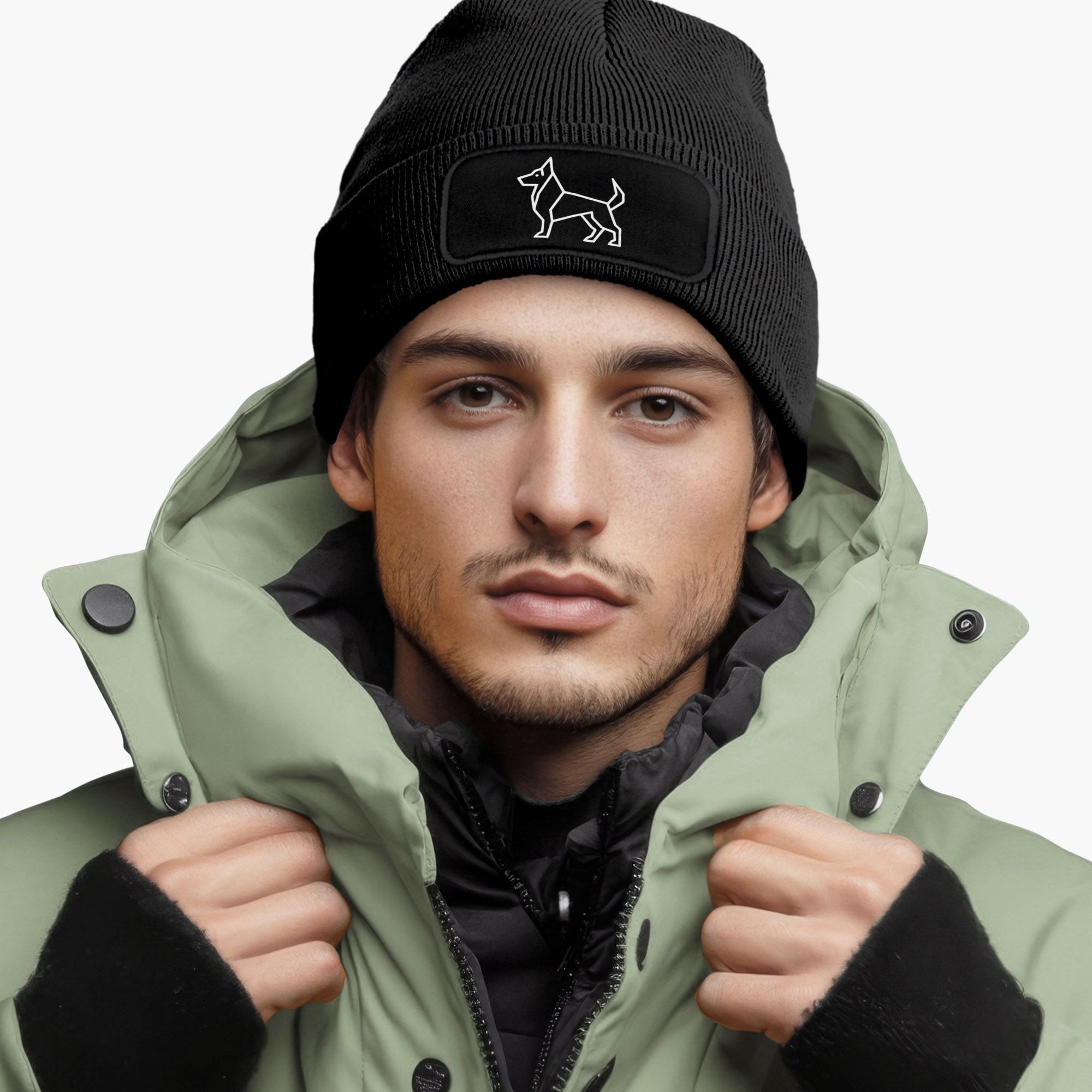 MoonWorks Strickmütze Herren Beanie Wintermütze Schäferhund Polygon Design günstig online kaufen