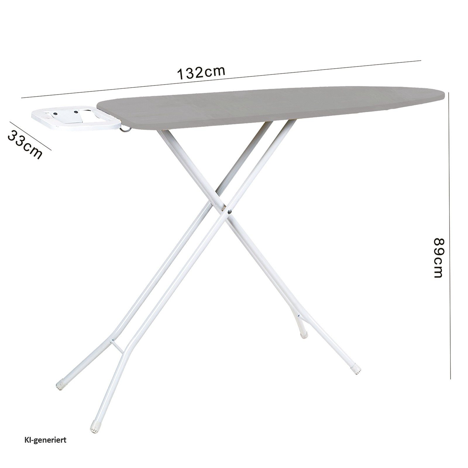 HTI-Living Bügelbrett Bügelbrett Grau Ilona, Bügelfläche 110x33 cm, Bügeltisch mit Bügeleisenablage
