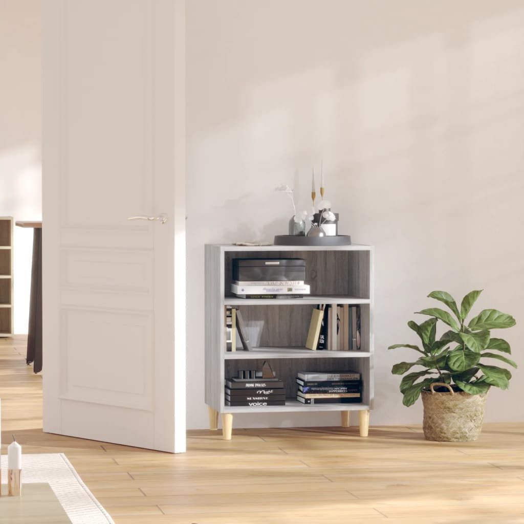 furnicato Sideboard Regalschrank Grau Sonoma 57x35x70 cm aus Holzwerkstoff mit (1 St)
