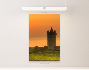 Sinus Art Leinwandbild Naturfotografie  Doonegore Castle im Sonnenuntergang, Irland - Leinwandbild