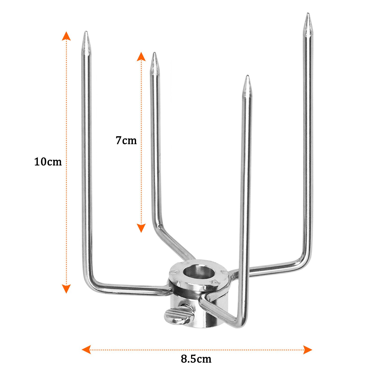 FIVMEN Fleischgabel Fleischnadeln Edelstahl Fleischklammer Grillspieß Grill für Drehspieß, Multifunktionale Klammern für Grillspieß 2 Stück per Set