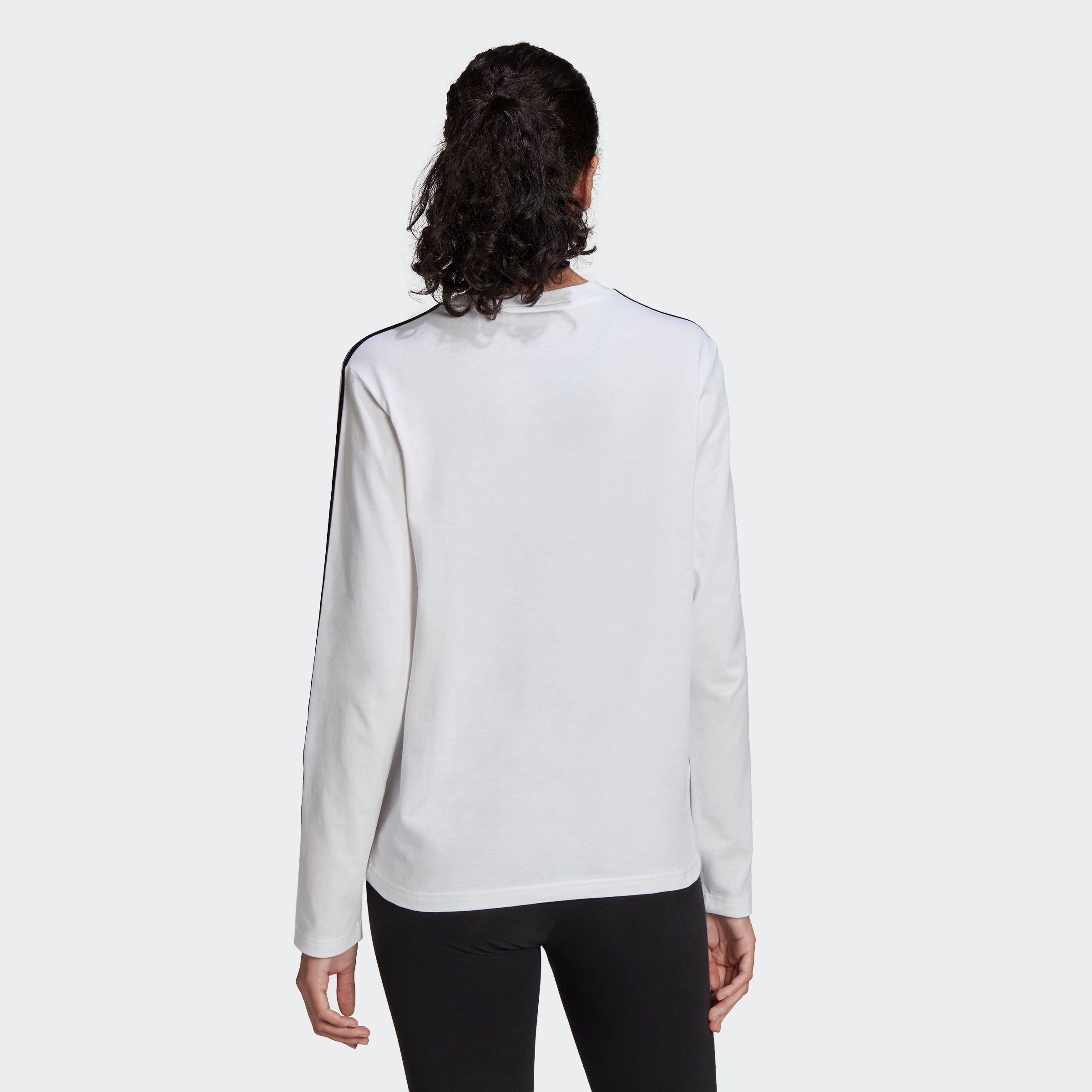 Langarmshirt 3STREIFEN LONGSLEEVE Sportswear adidas ESSENTIALS WHITE/BLACK