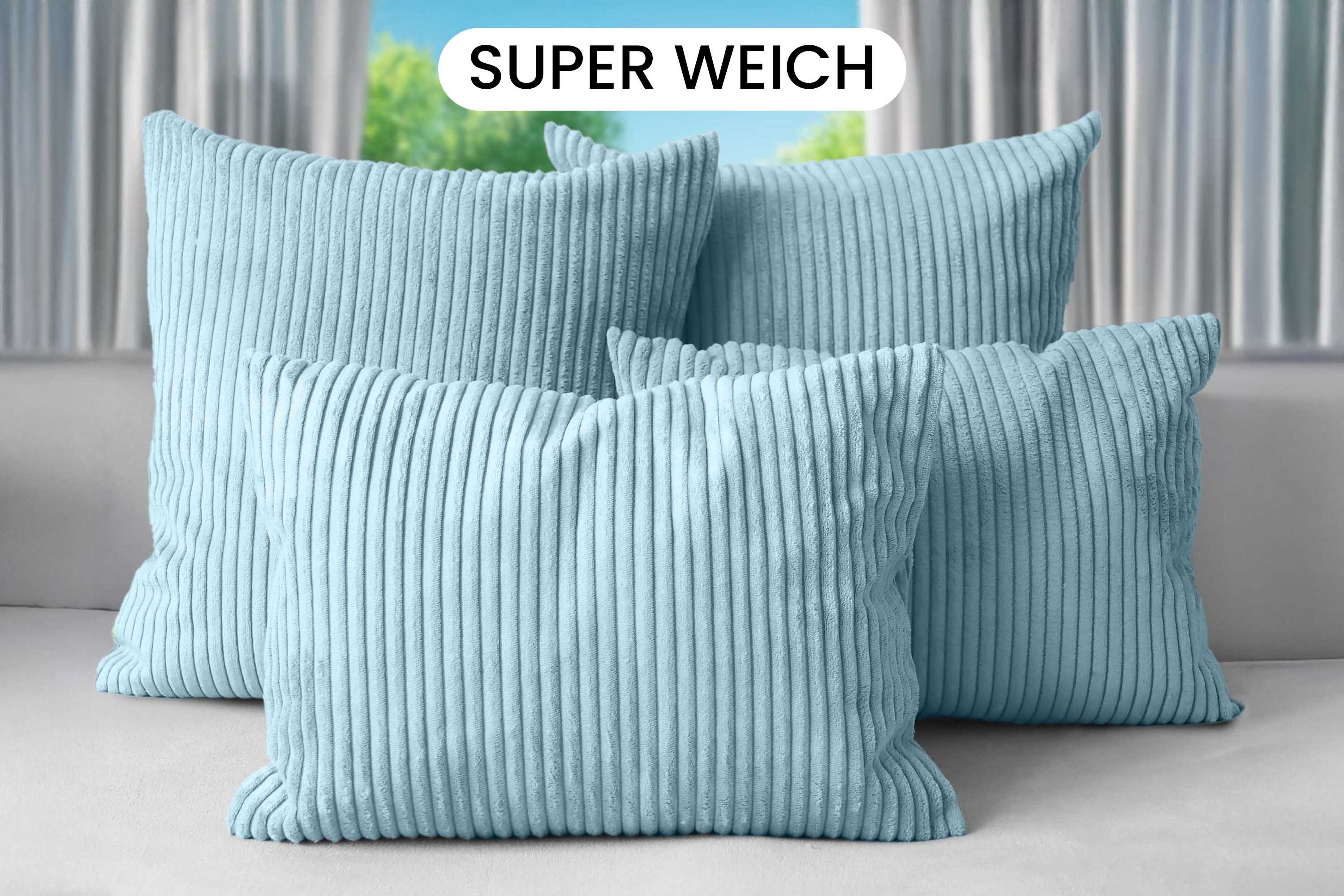 Amilian Dekokissen Sofakissen Cord-Optik 4er Set mit Füllung 2x 40x40 + 2x 35x45 cm, mit Füllung, Hotelverschluss, formstabil