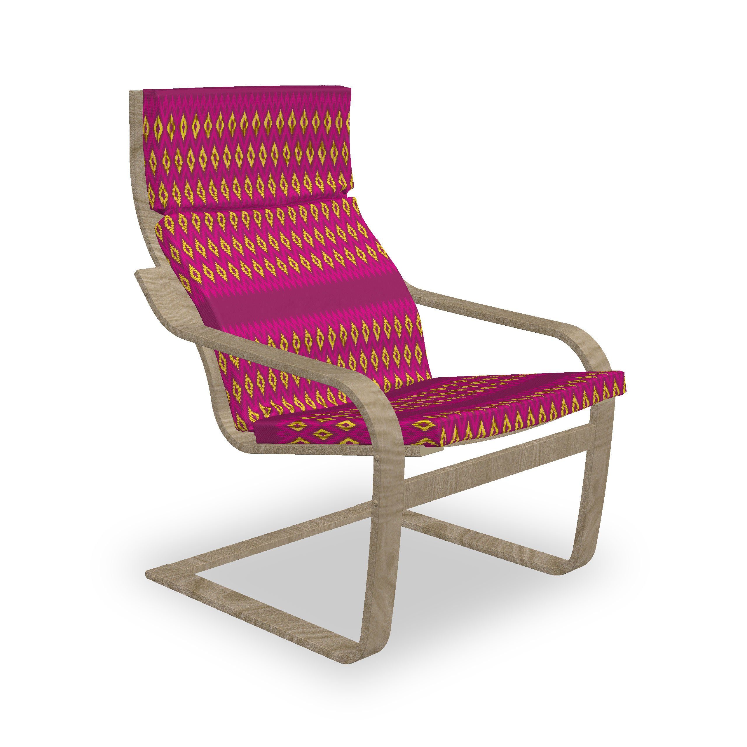 Abakuhaus Stuhlkissen Sitzkissen mit Stuhlkissen mit Hakenschlaufe und Reißverschluss, Ethnisch Rosa, Gelb, Geometric Design