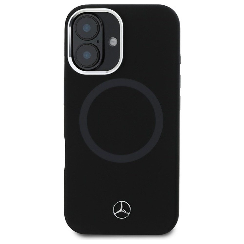 Mercedes Silikon Schutzhülle Handyschale Rückschale, fertig montiert, (Spar-Set, 1-tlg., 6,1 Zoll matt), MagSafe, Silikon, Mikrofaser innen, Metallknöpfe