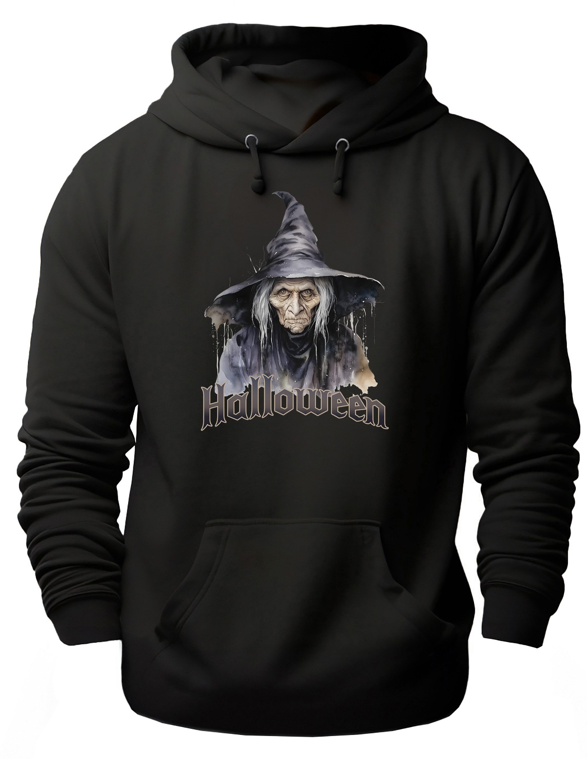 MyDesign24 Hoodie Halloween Kapuzen Pulli - Hexe Herren und Damen Kapuzensweater - Halloween Hoodie i391