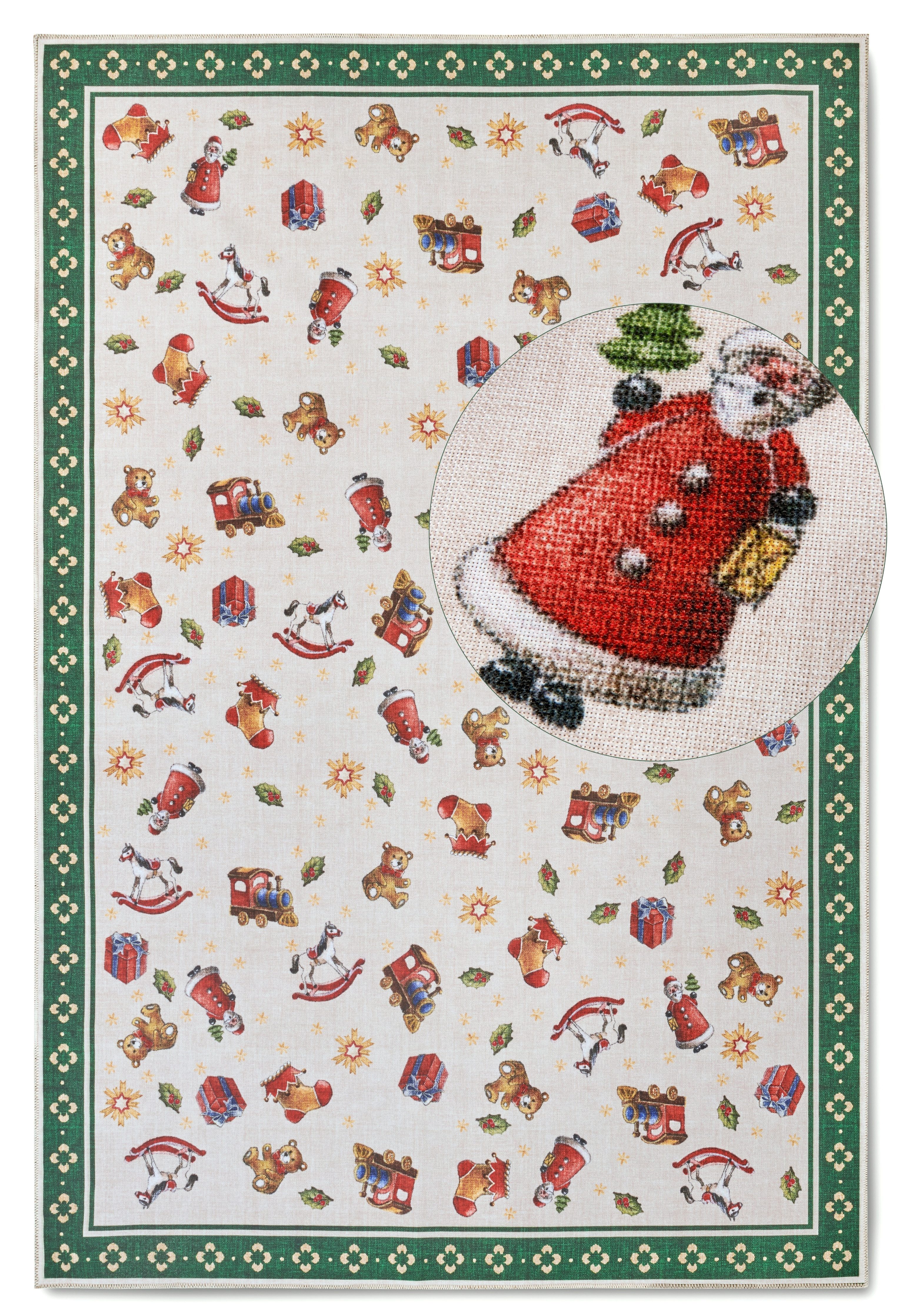 Villeroy & Boch Teppich Nostalgic Toy's Delight, eckig, rund und Läufer, Höhe: 3 mm, Weihnachten, Wohnzimmer, Flur, Geschenk, Toys Delight, Dekoration – Bild 2 von 5