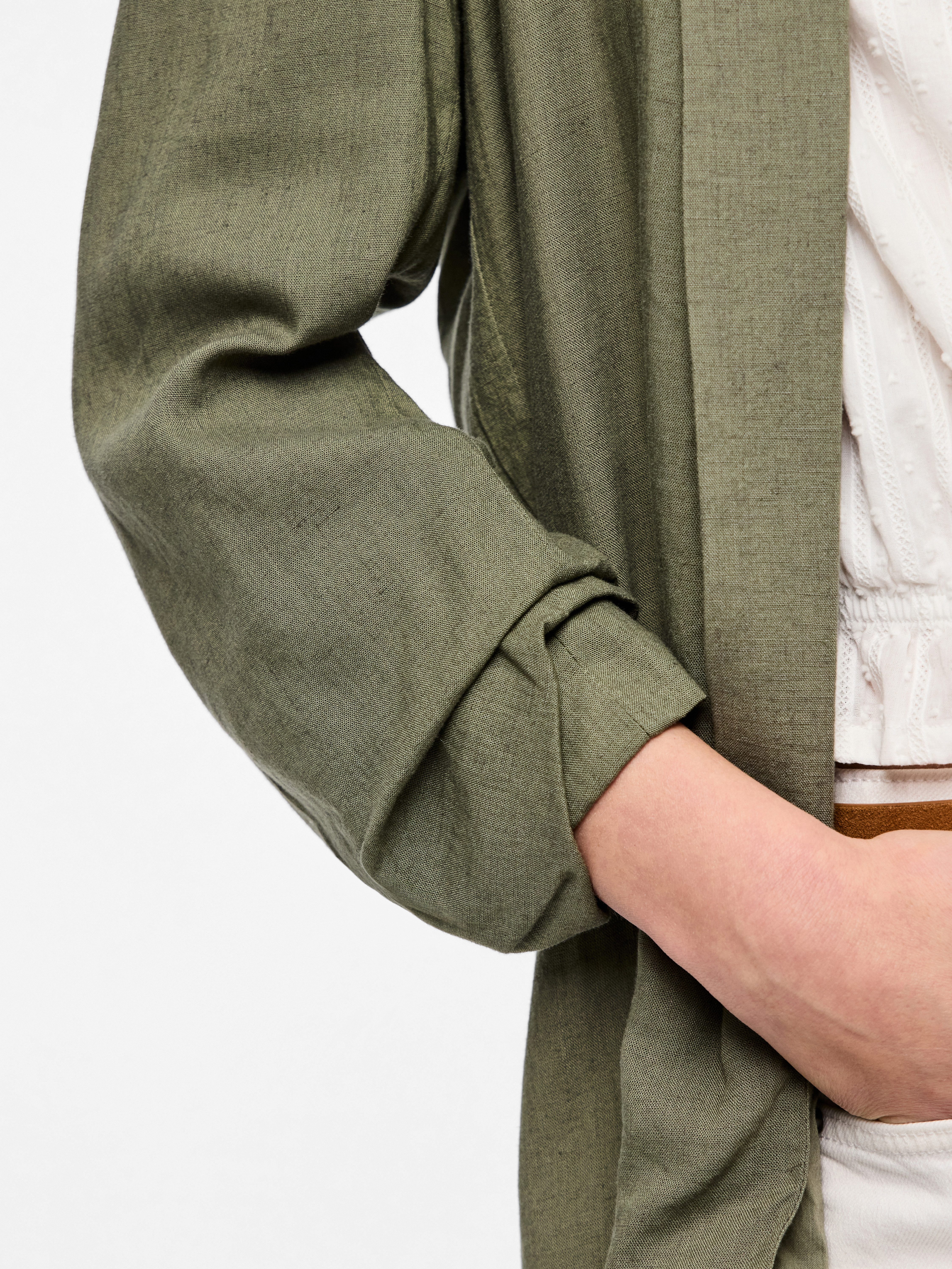 pieces Longblazer PCPIA BOSELLA BLAZER WVN NOOS mit Leinen