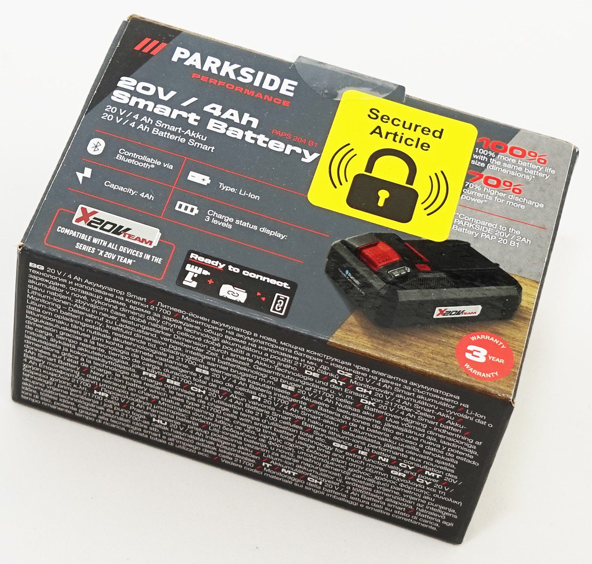 PARKSIDE PERFORMANCE® 20 V Smart Akku PAPS 204 A1, 4 Ah, 1 Stück Akku PAPS 204 A1 (20 V), Akku kompatibel mit allen Geräten der Serie PARKSIDE X 20 V Team