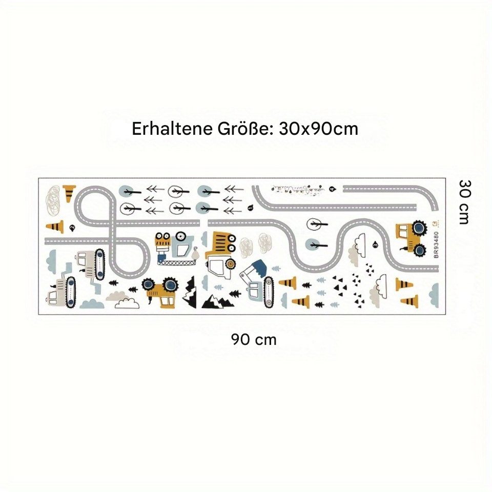 Montegoni Wandsticker Selbstklebende Cartoon Auto und Baufahrzeug Wandaufkl günstig online kaufen