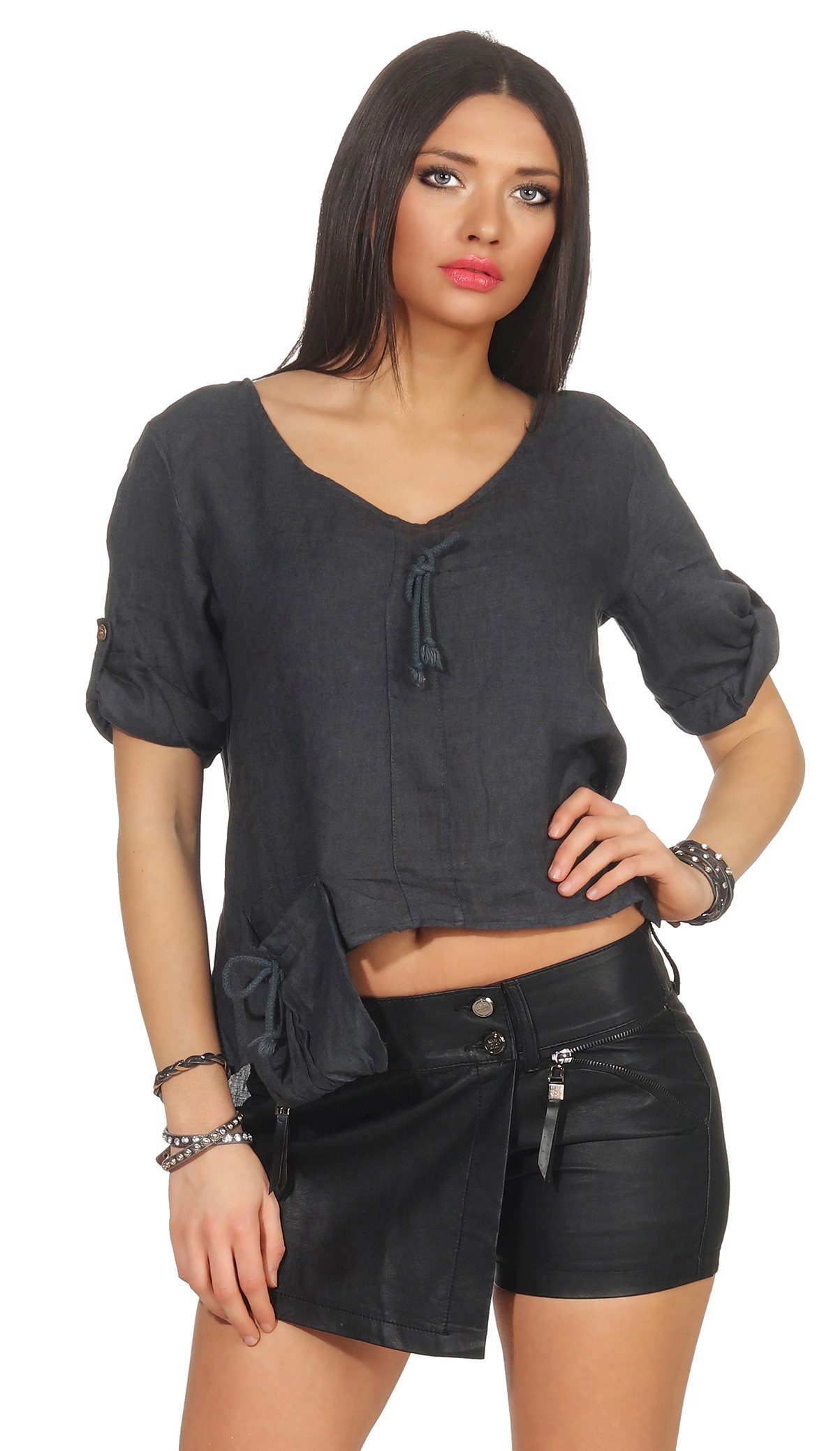 Mississhop Kurzarmshirt Damen 100 % Leinen günstig online kaufen