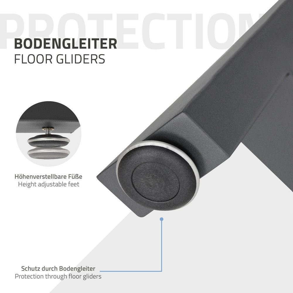 ECD Germany Tischbein 2x Tischgestell Tischkufen A-Design aus pulverbeschichtetem Stahl, Metall Möbelfüße 70x72 cm Tischuntergestell für Esstisch Schreibtisch – Bild 5 von 5