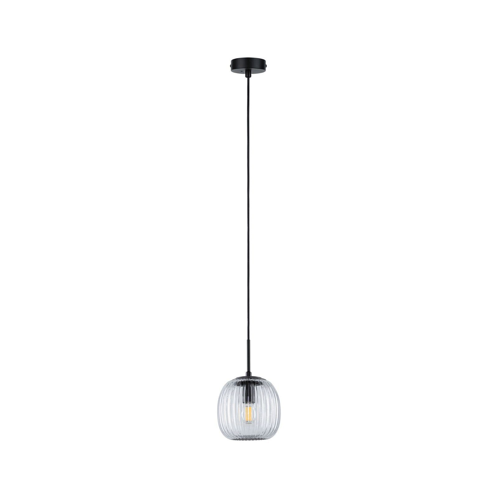 Paulmann Pendelleuchte Ruya E14 max. 20W Glas, Schwarz matt, ohne Leuchtmittel