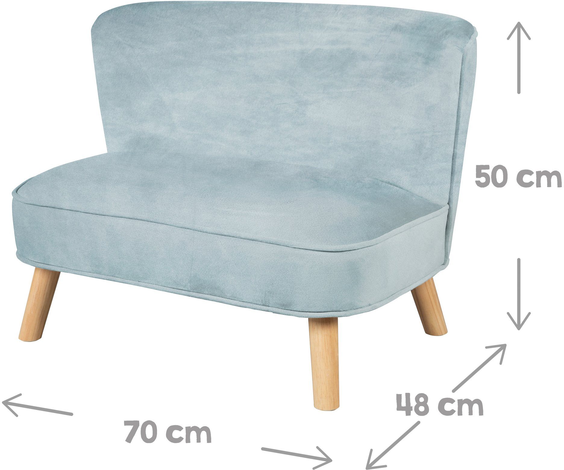 (Set, Sofa, Kinderhocker in Kindersitzgruppe Sternform hellblau-sky roba® Lil 3-tlg), aus Kindersofa, und bestehend Dekokissen