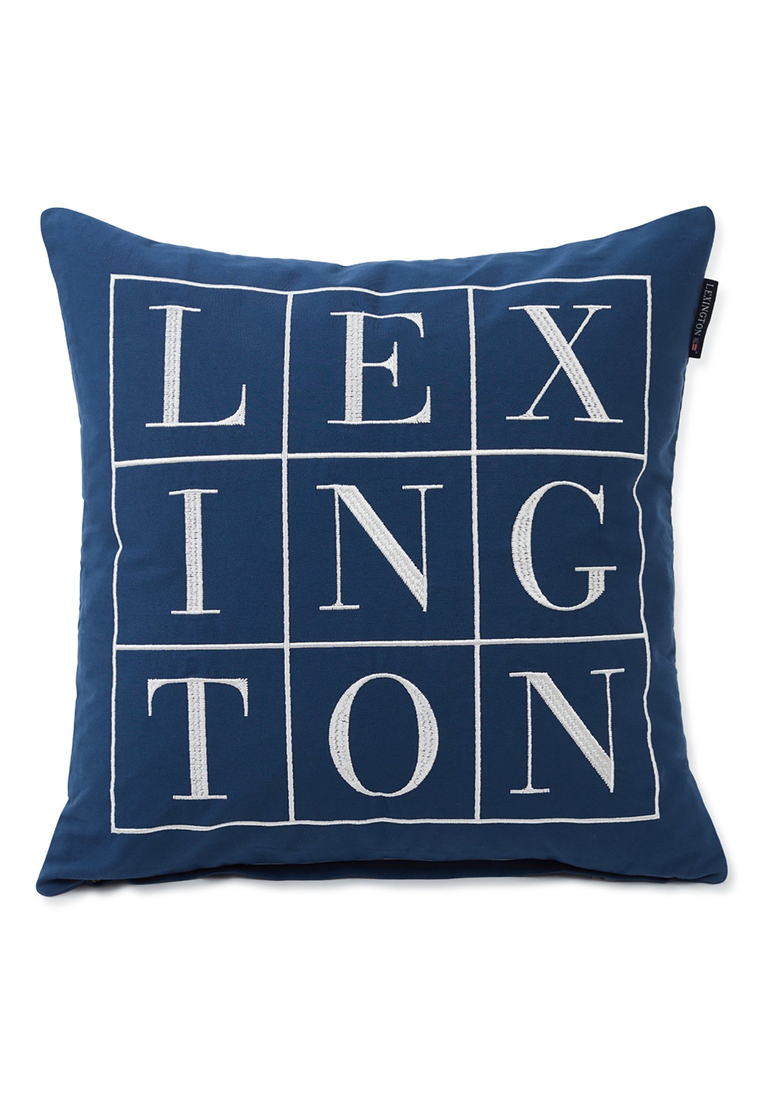 Kissenhülle Twill, blue Cotton Lexington Logo