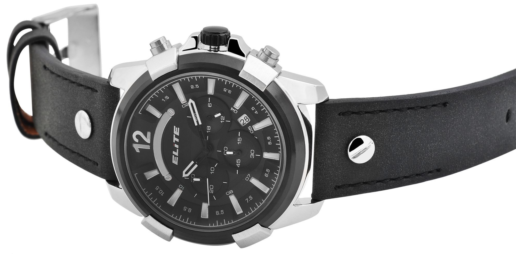 Elite Quarzuhr EL0005 mit Lederimitationsband, 3ATM, günstig online kaufen