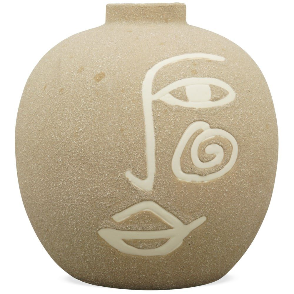 Dekovase Vase Porzellan Blumenvase Deko Ø 15,5 cm beige