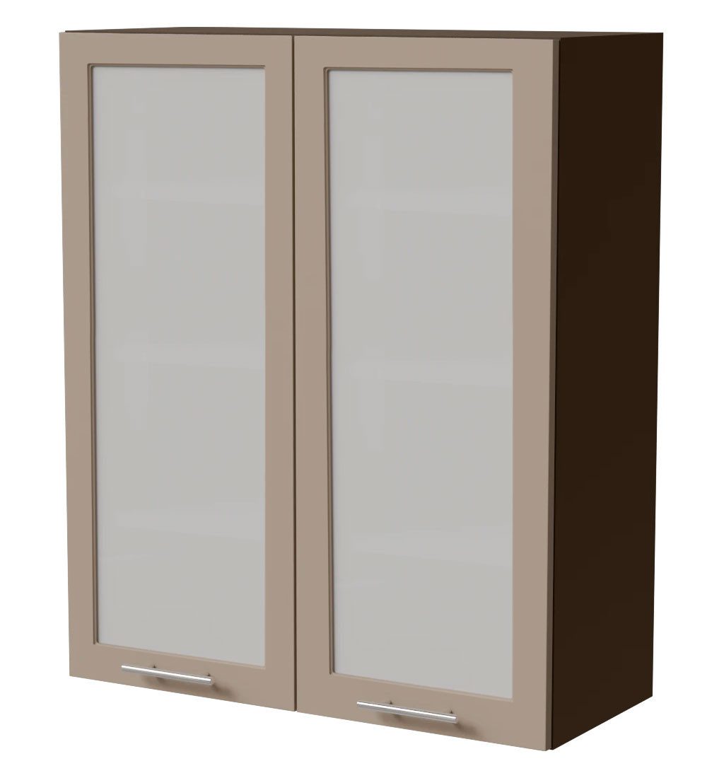 Feldmann-Wohnen Klapphängeschrank Brerra (W4S/80, 2-türig, 3 Einlegeböden, 1-St., moderne Optik, lackierte Fronten, 80x32,5x96cm) lava / RAL 1019 graubeige Matt