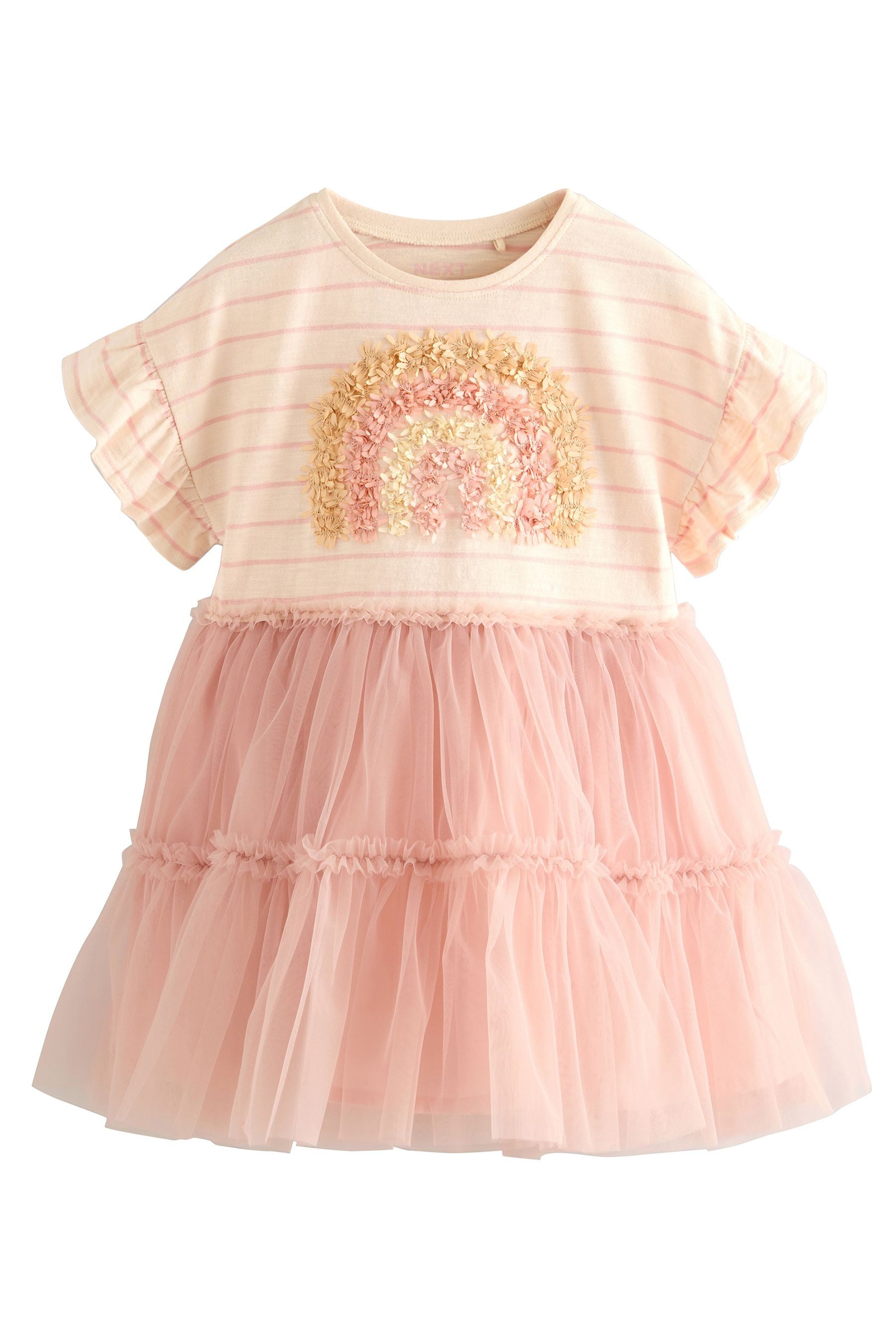 Next Partykleid Mesh-Partykleid mit kurzen Ärmeln günstig online kaufen