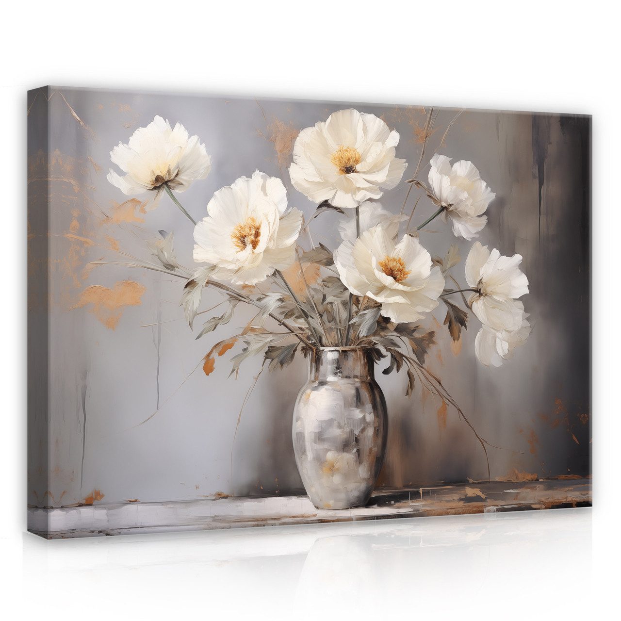 Wallarena Leinwandbild Blumen Vintage Abstrakt Wohnzimmer Schlafzimmer Wand günstig online kaufen